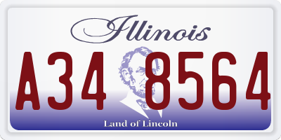 IL license plate A348564