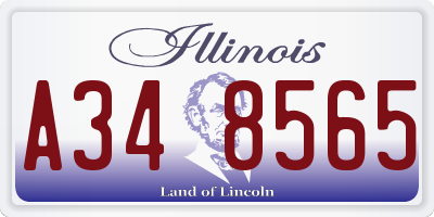 IL license plate A348565