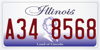 IL license plate A348568