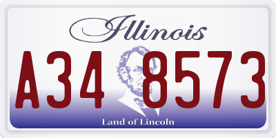 IL license plate A348573