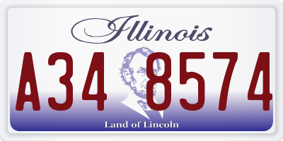 IL license plate A348574