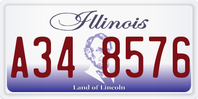 IL license plate A348576