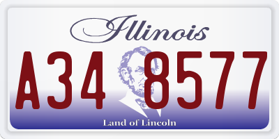 IL license plate A348577