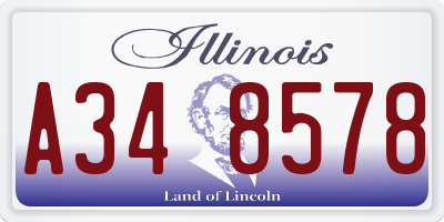 IL license plate A348578