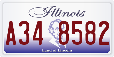IL license plate A348582