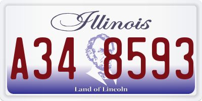 IL license plate A348593
