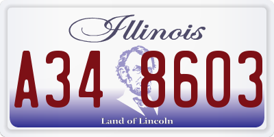 IL license plate A348603