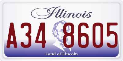 IL license plate A348605