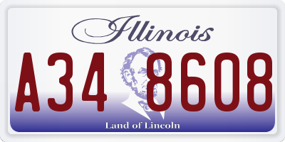 IL license plate A348608