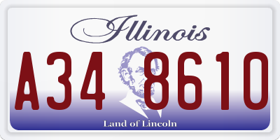 IL license plate A348610