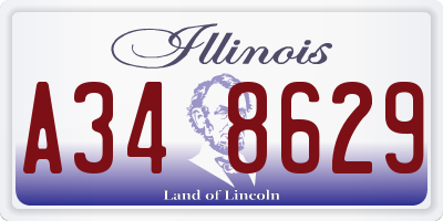 IL license plate A348629