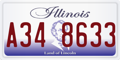 IL license plate A348633
