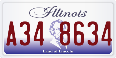 IL license plate A348634