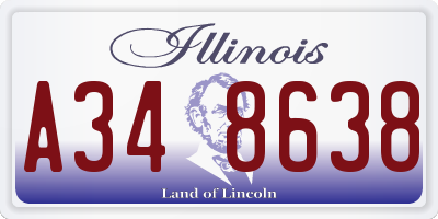 IL license plate A348638