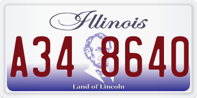 IL license plate A348640
