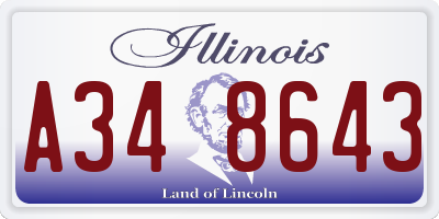 IL license plate A348643
