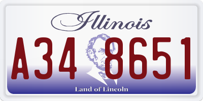 IL license plate A348651