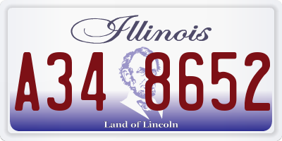 IL license plate A348652