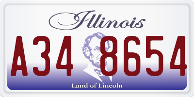 IL license plate A348654