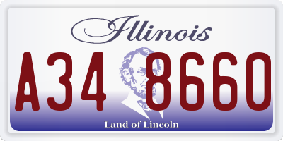 IL license plate A348660