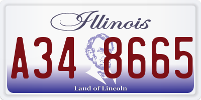 IL license plate A348665