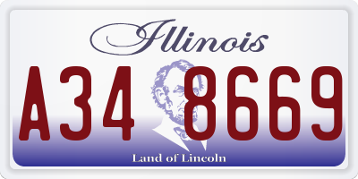 IL license plate A348669