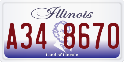 IL license plate A348670