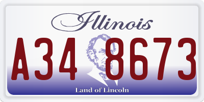IL license plate A348673