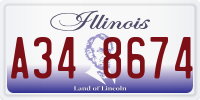 IL license plate A348674