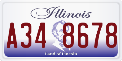 IL license plate A348678