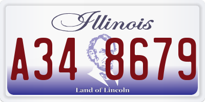 IL license plate A348679
