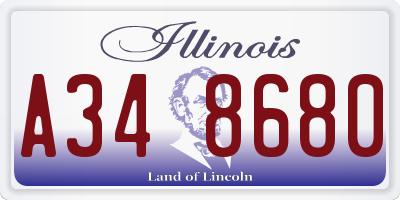 IL license plate A348680