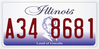 IL license plate A348681