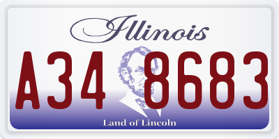 IL license plate A348683