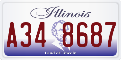 IL license plate A348687