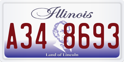 IL license plate A348693