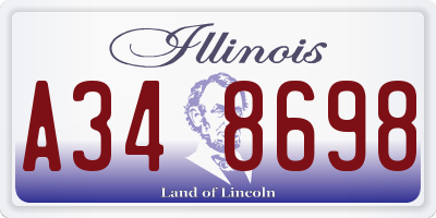 IL license plate A348698