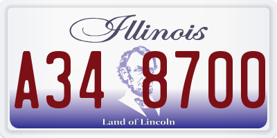 IL license plate A348700