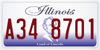 IL license plate A348701