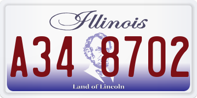 IL license plate A348702