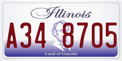 IL license plate A348705