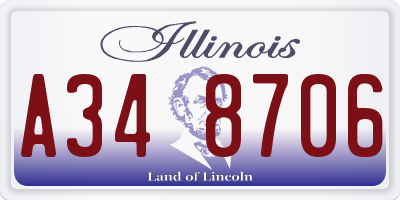 IL license plate A348706