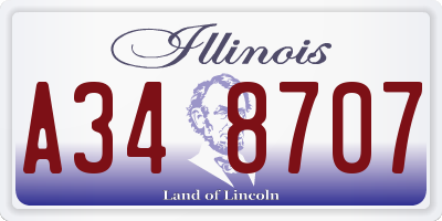 IL license plate A348707