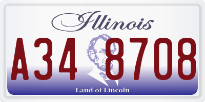 IL license plate A348708