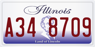 IL license plate A348709