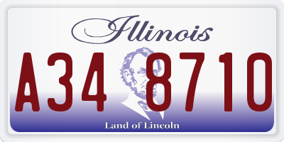 IL license plate A348710