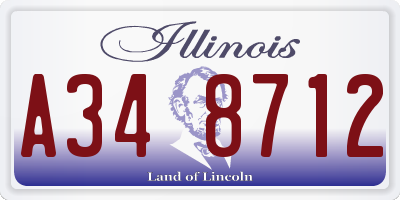 IL license plate A348712