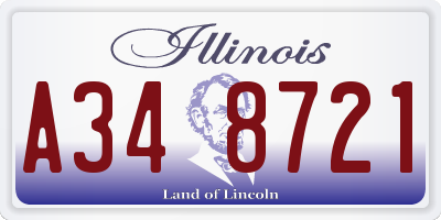 IL license plate A348721