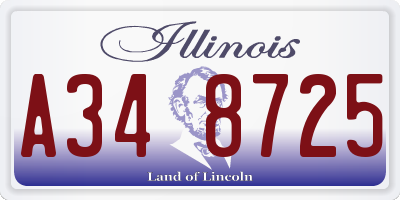 IL license plate A348725