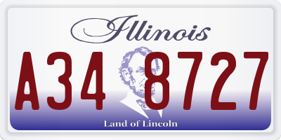 IL license plate A348727